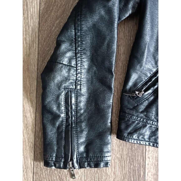 Hannah Banana Leather Jacket Size 6X Cheetah Animal Interior Girls Faux Leather - Picture 7 of 9